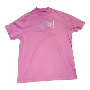 Vans Pink Mock Neck Tee Shirt Women’s Size M | Y2K Skater Style